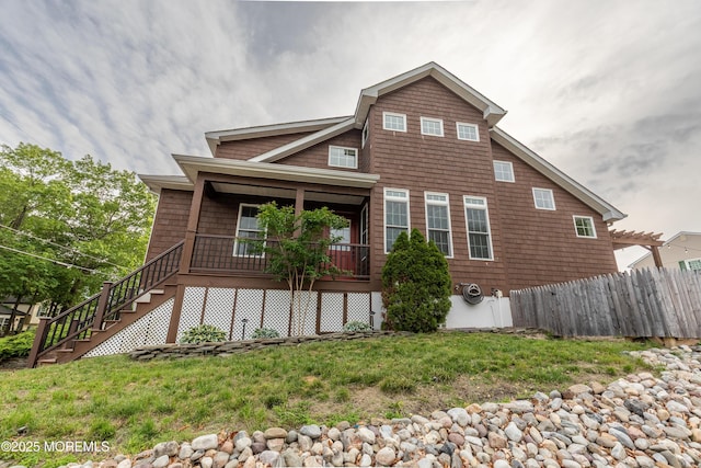 540 Vaughn Ave, Forked River, NJ 08731 - view of property exterior featuring stairs and covered porch