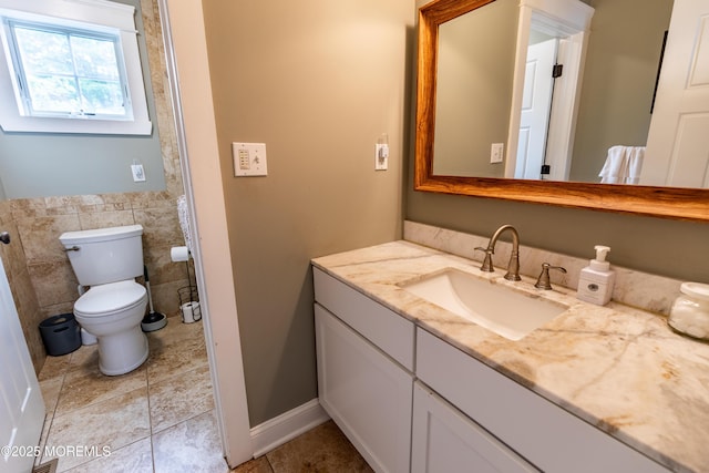 540 Vaughn Ave, Forked River, NJ 08731 - bathroom featuring vanity, tile walls, tile patterned floors, and toilet