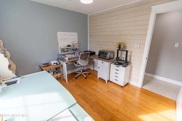 540 Vaughn Ave, Forked River, NJ 08731 - office space featuring wood walls, light wood finished floors, and baseboards