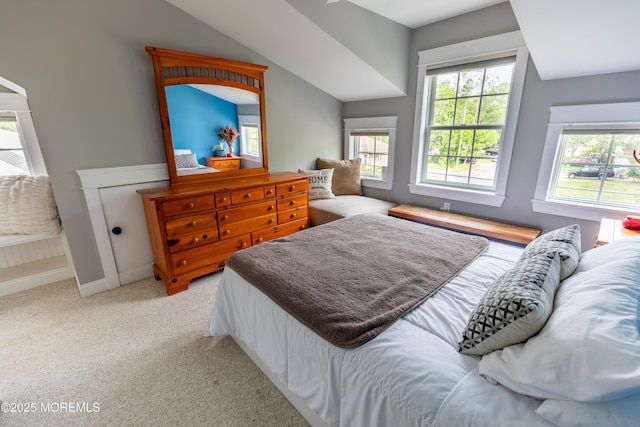 540 Vaughn Ave, Forked River, NJ 08731 - bedroom featuring light carpet, baseboards, and vaulted ceiling