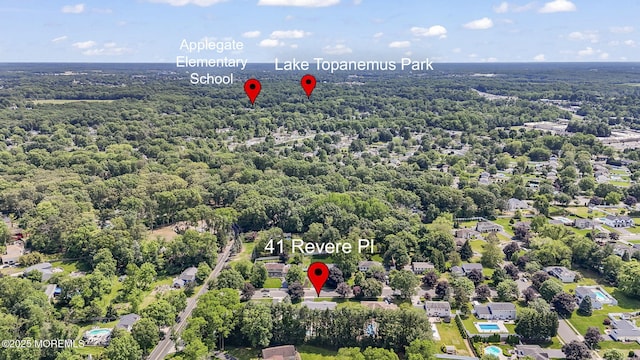 41 Revere Pl, Freehold, NJ 07728 - aerial view of a heavily wooded area
