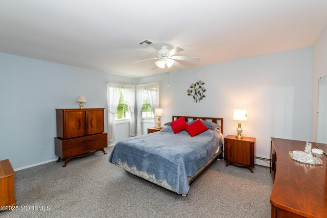 6 Manitoba Ct, Toms River, NJ 08757 - bedroom featuring baseboard heating, light carpet, ceiling fan, and baseboards