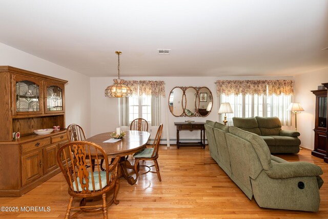 6 Manitoba Ct, Toms River, NJ 08757 - dining area with light wood finished floors, healthy amount of natural light, and baseboard heating