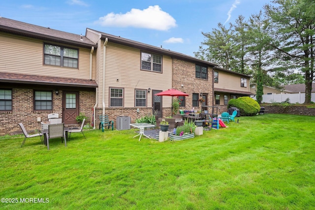 160 Village Green Way, Hazlet, NJ 07730 - back of house with brick siding and central air condition unit