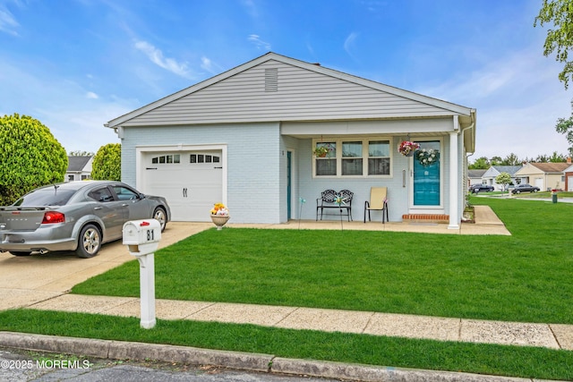 81 Encinitas Dr, Toms River, NJ 08757 - single story home with a garage, brick siding, a front yard, and concrete driveway