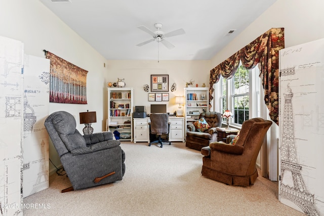 67 Isabella Dr, Manchester, NJ 08759 - office area featuring light colored carpet and a ceiling fan