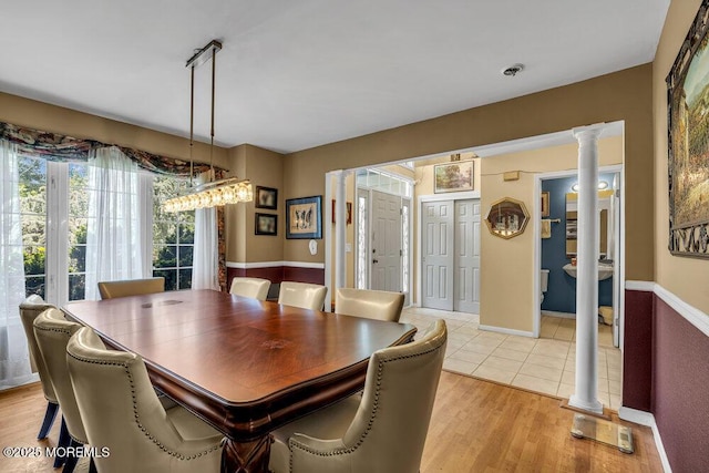 9 Rachel Ct, Jackson, NJ 08527 - dining area with ornate columns and light wood finished floors