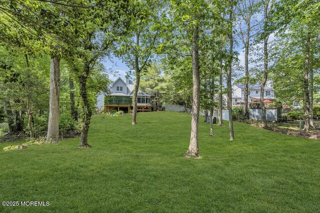 9 Rachel Ct, Jackson, NJ 08527 - view of yard featuring a wooden deck