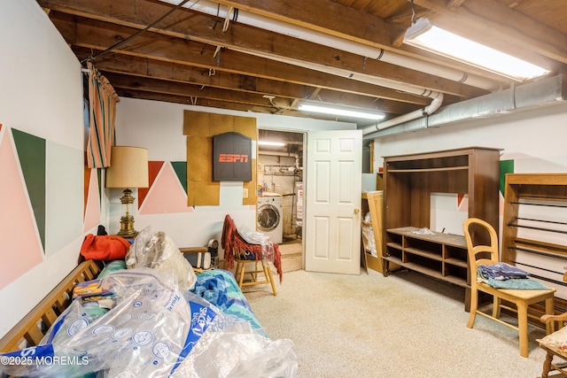 36 Merion Dr, Manalapan, NJ 07726 - carpeted bedroom with washer / clothes dryer and water heater