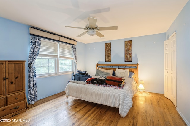 36 Merion Dr, Manalapan, NJ 07726 - bedroom with wood finished floors, baseboards, and a ceiling fan