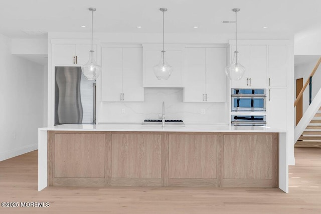 2 Brant Dr Lot 5.01, Atlantic Highlands, NJ 07716 - kitchen featuring refrigerator, light wood-style flooring, white cabinetry, and recessed lighting
