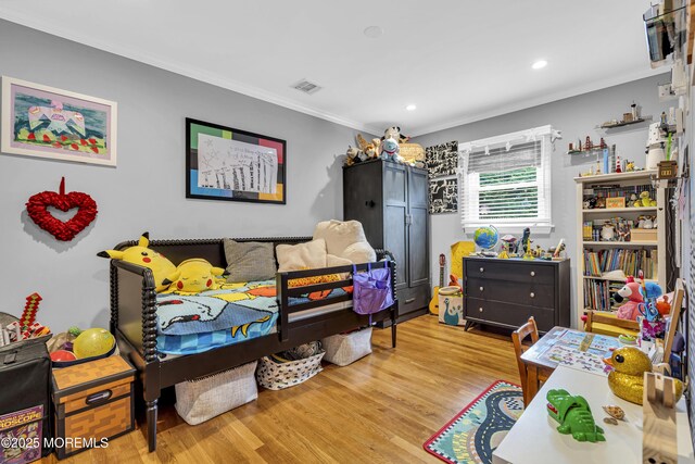 18 Delaware Ave, West Long Branch, NJ 07764 - bedroom with ornamental molding, wood finished floors, and recessed lighting