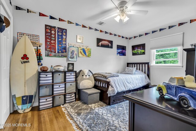 20 Delaware Ave, West Long Branch, NJ 07764 - bedroom featuring wood finished floors and ceiling fan