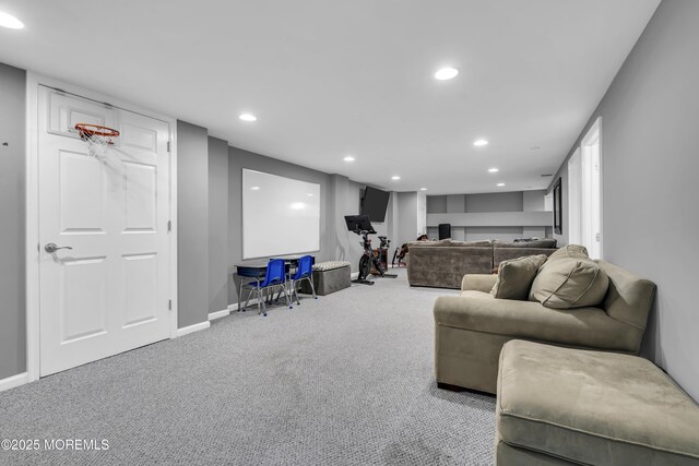 20 Delaware Ave, West Long Branch, NJ 07764 - carpeted living area with recessed lighting