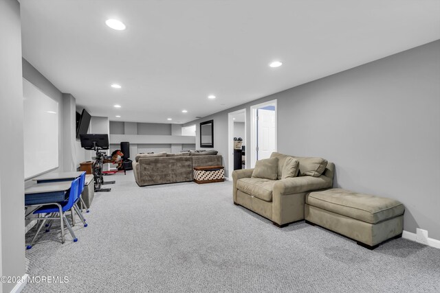 20 Delaware Ave, West Long Branch, NJ 07764 - carpeted living area with recessed lighting