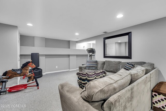 20 Delaware Ave, West Long Branch, NJ 07764 - carpeted living area with recessed lighting