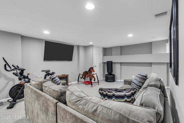 20 Delaware Ave, West Long Branch, NJ 07764 - living room featuring carpet floors and recessed lighting