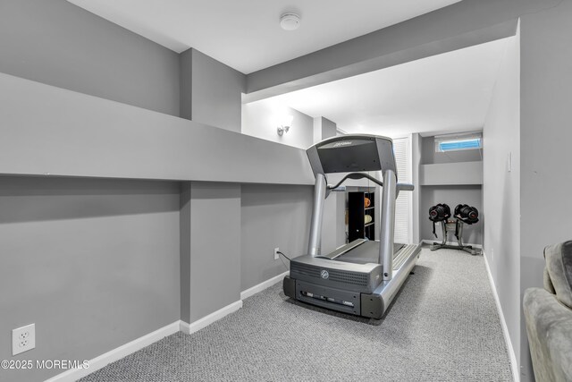 20 Delaware Ave, West Long Branch, NJ 07764 - exercise area with carpet flooring and baseboards