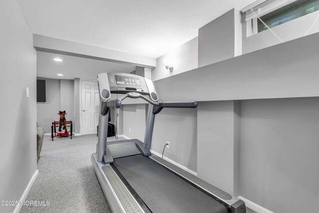 20 Delaware Ave, West Long Branch, NJ 07764 - exercise room with recessed lighting and carpet flooring