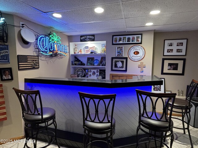 56 Turnberry Cir Unit 138, Toms River, NJ 08753 - indoor dry bar featuring a paneled ceiling and recessed lighting
