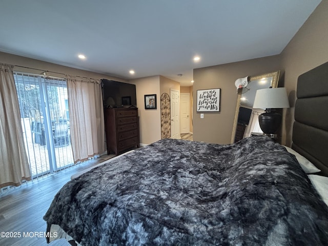 56 Turnberry Cir Unit 138, Toms River, NJ 08753 - bedroom with wood finished floors, access to exterior, and recessed lighting