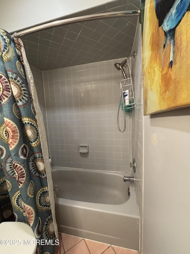 56 Turnberry Cir Unit 138, Toms River, NJ 08753 - bathroom with tile patterned flooring and shower / tub combo with curtain