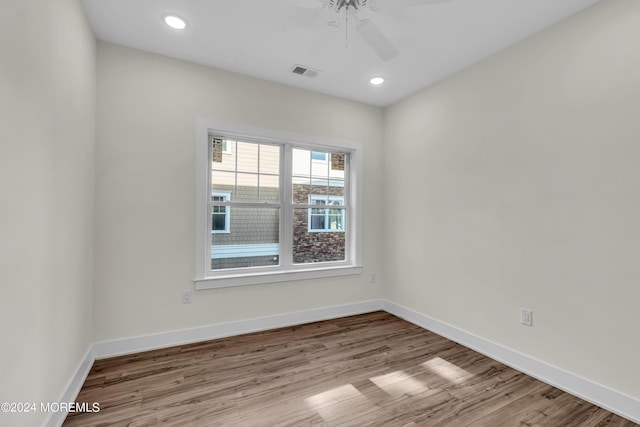 34 Broad St Unit 306, Manasquan, NJ 08736 - empty room with ceiling fan, wood finished floors, baseboards, and recessed lighting