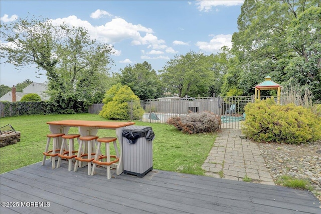 4 Calt Dr, Hazlet, NJ 07730 - wooden deck featuring view of scattered trees