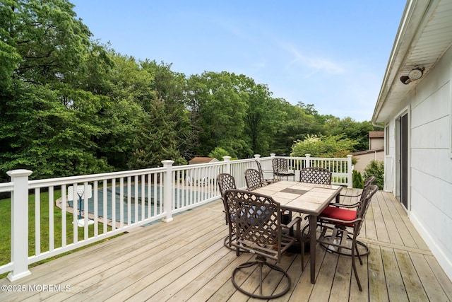 20 Sugarbush Rd, Howell, NJ 07731 - wooden terrace featuring outdoor dining space and a yard