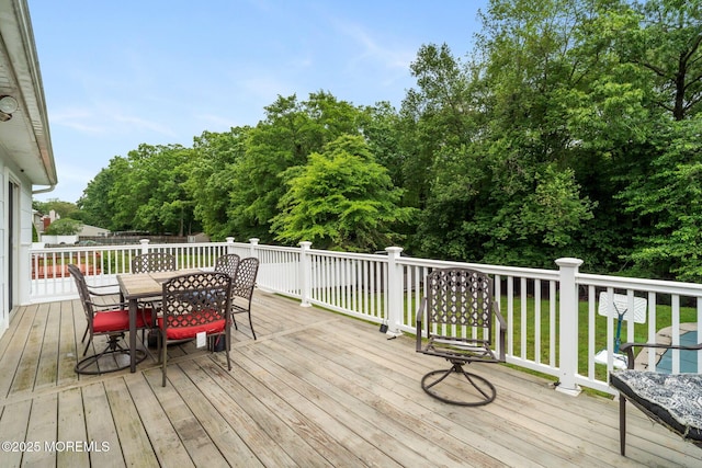 20 Sugarbush Rd, Howell, NJ 07731 - wooden terrace with outdoor dining area