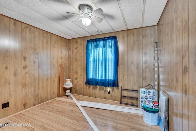 66 Douglas Dr, Jackson, NJ 08527 - interior space with wood finished floors, wooden walls, and a ceiling fan