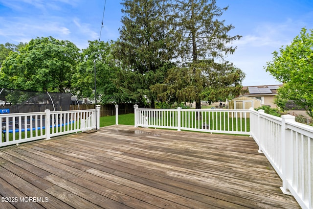 183 Crestview Dr, Middletown, NJ 07748 - wooden terrace with a swimming pool