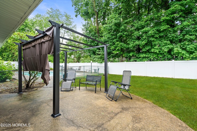606 Deal Rd, Oakhurst, NJ 07755 - fenced backyard featuring a pergola and a patio area