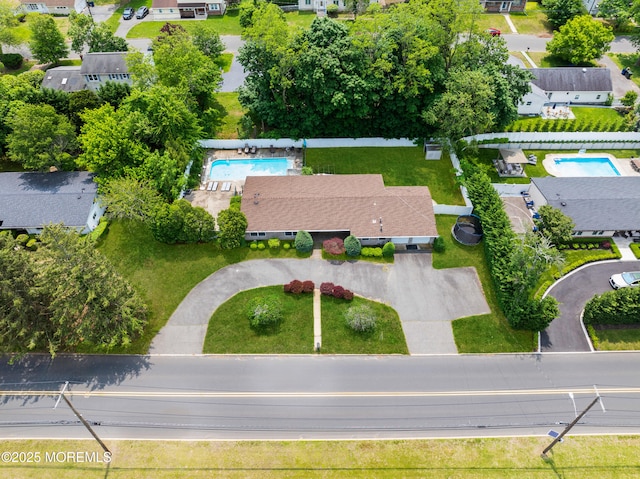 606 Deal Rd, Oakhurst, NJ 07755 - aerial view of a pool area