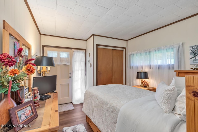 4 Mason Dr, Hazlet, NJ 07730 - bedroom with crown molding, wood finished floors, multiple windows, and a closet