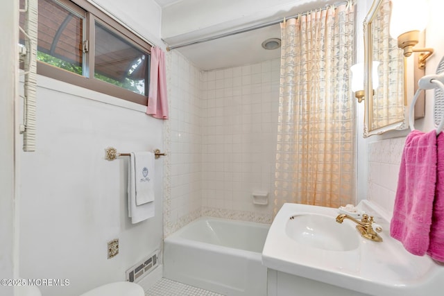 4 Mason Dr, Hazlet, NJ 07730 - bathroom with a sink, shower / bath combo with shower curtain, and toilet