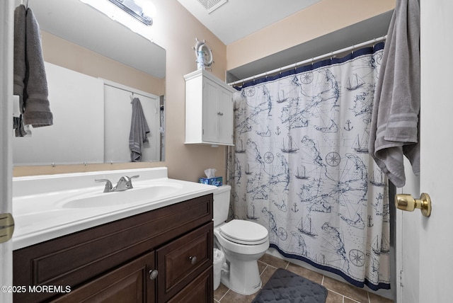 516 Wellington Pl, Aberdeen, NJ 07747 - full bath with vanity, toilet, tile patterned flooring, and curtained shower