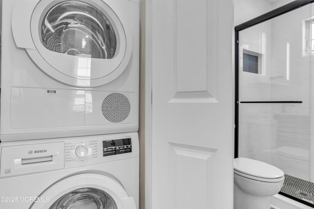 123 W Cove Way, Lavallette, NJ 08735 - laundry room with stacked washer and clothes dryer