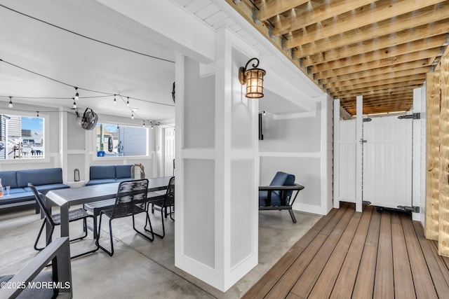 123 W Cove Way, Lavallette, NJ 08735 - wooden terrace with an outdoor living space and a patio