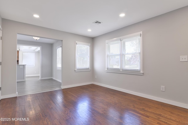 68 Elm St, Beachwood, NJ 08722 - spare room featuring dark wood-style floors, baseboards, and recessed lighting