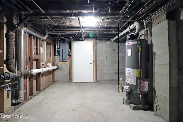 1600 Lawrence Ave, Toms River, NJ 08757 - unfinished basement with gas water heater and electric panel