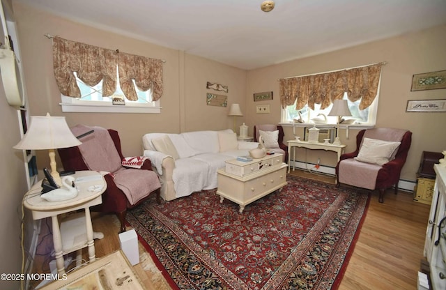503 Page Ave, Allenhurst, NJ 07711 - living area featuring a baseboard radiator and wood finished floors