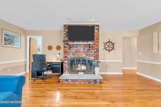 21 Clearwater Way, Toms River, NJ 08753 - living room with wood finished floors, a fireplace, and baseboards
