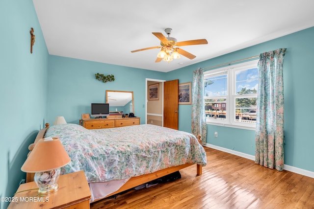 21 Clearwater Way, Toms River, NJ 08753 - bedroom featuring baseboards, hardwood / wood-style flooring, and ceiling fan