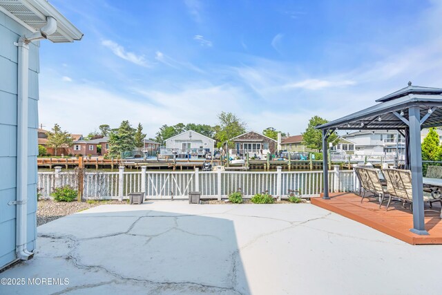 21 Clearwater Way, Toms River, NJ 08753 - view of patio / terrace featuring a gazebo, a residential view, and a deck with water view