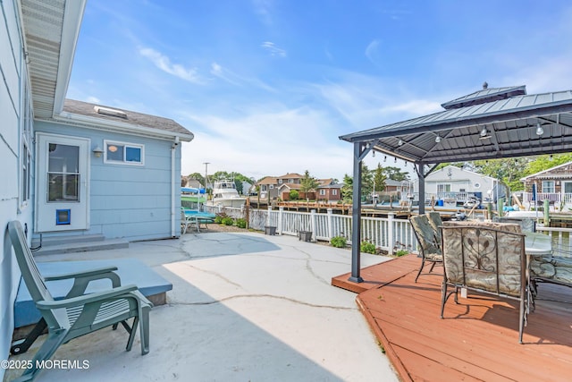 21 Clearwater Way, Toms River, NJ 08753 - view of patio with a gazebo, a deck with water view, and a residential view