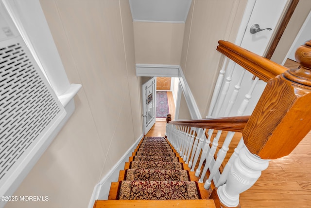 143 Emerson St, Carteret, NJ 07008 - stairs featuring a heating unit and crown molding