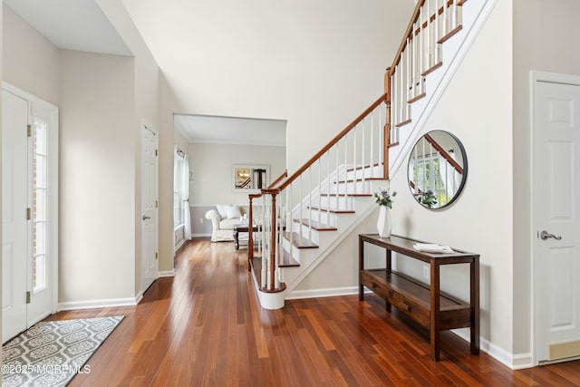 7 Topaz Dr, Jackson, NJ 08527 - entryway with stairs, wood finished floors, and crown molding