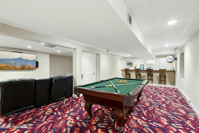 7 Topaz Dr, Jackson, NJ 08527 - game room with carpet flooring, bar area, recessed lighting, and pool table