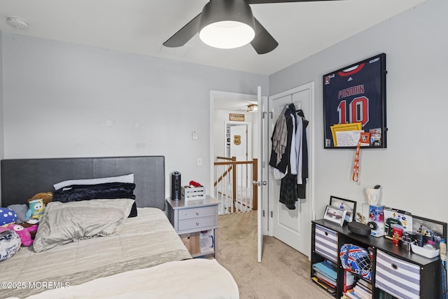 62 E 5th St, Howell, NJ 07731 - bedroom with carpet floors, a closet, and a ceiling fan